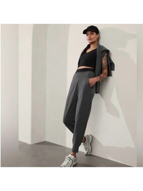Athleta Jogger Pants Charcoal Green Petite Size 5